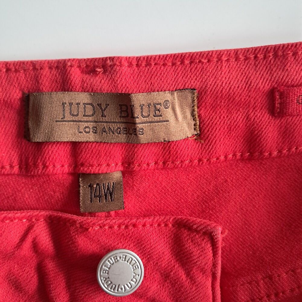Judy Blue Red Jeans Womens 14W Garment Dyed Straight Leg Cotton Jeans JB88693 C - Picture 5 of 8